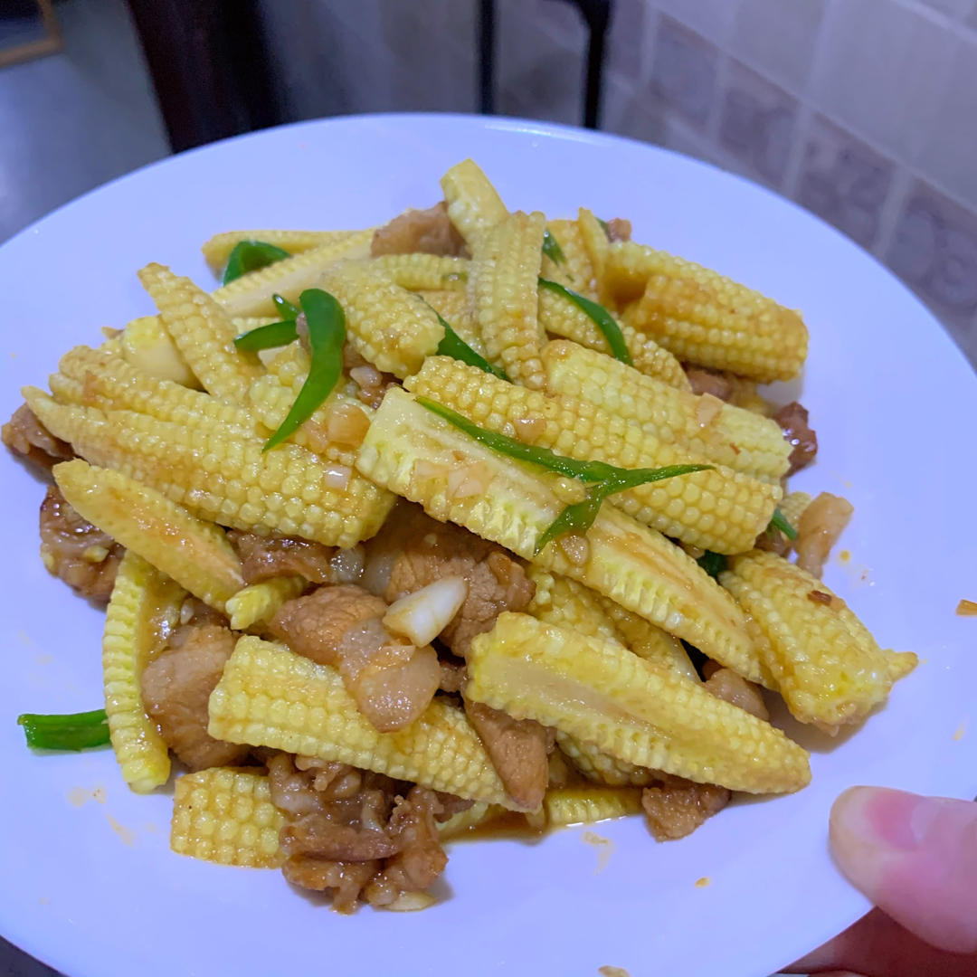 玉米笋炒肉片
