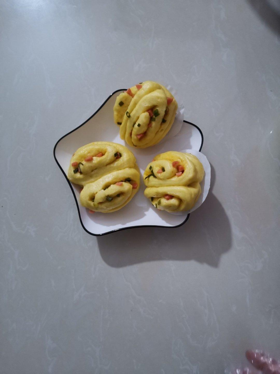 葱油南瓜全麦花卷