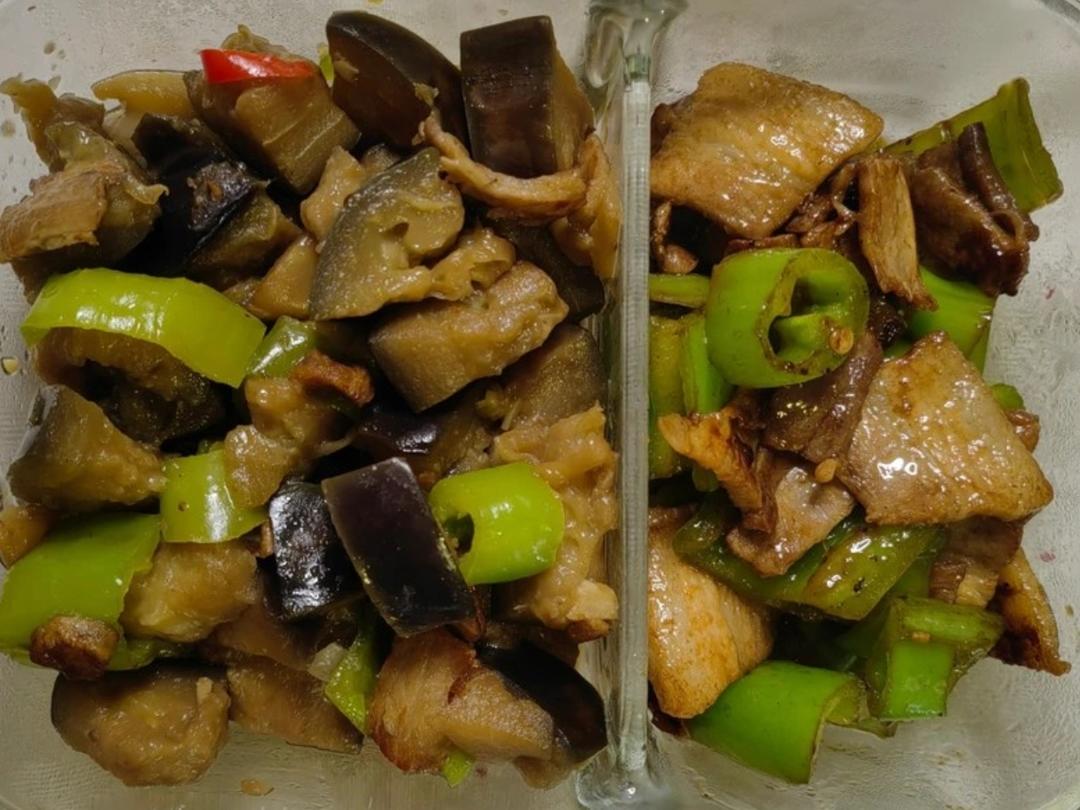 家常菜：茄子炒肉丝（少油保色法）