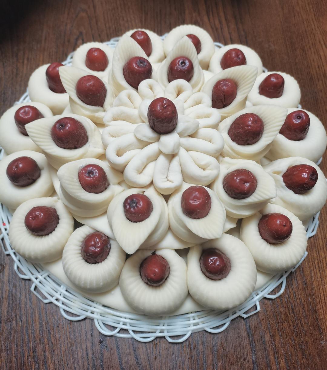 花样面食，花样馒头，【枣花馍】