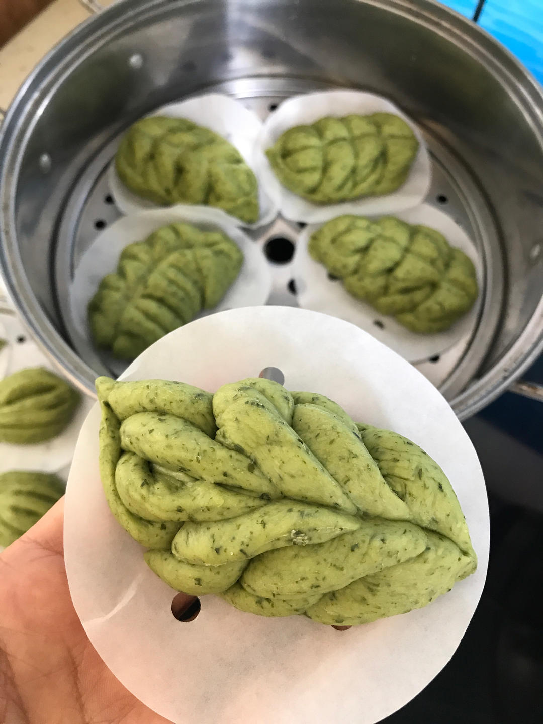 菠菜柳叶馒头