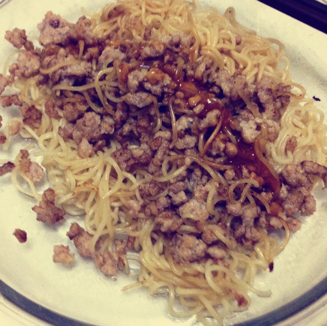 时蔬炒泡面
