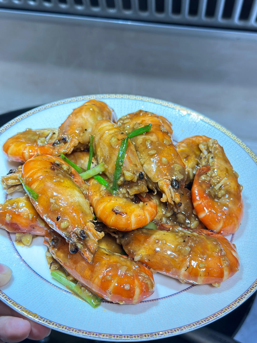 芥末蒜蓉罗氏虾