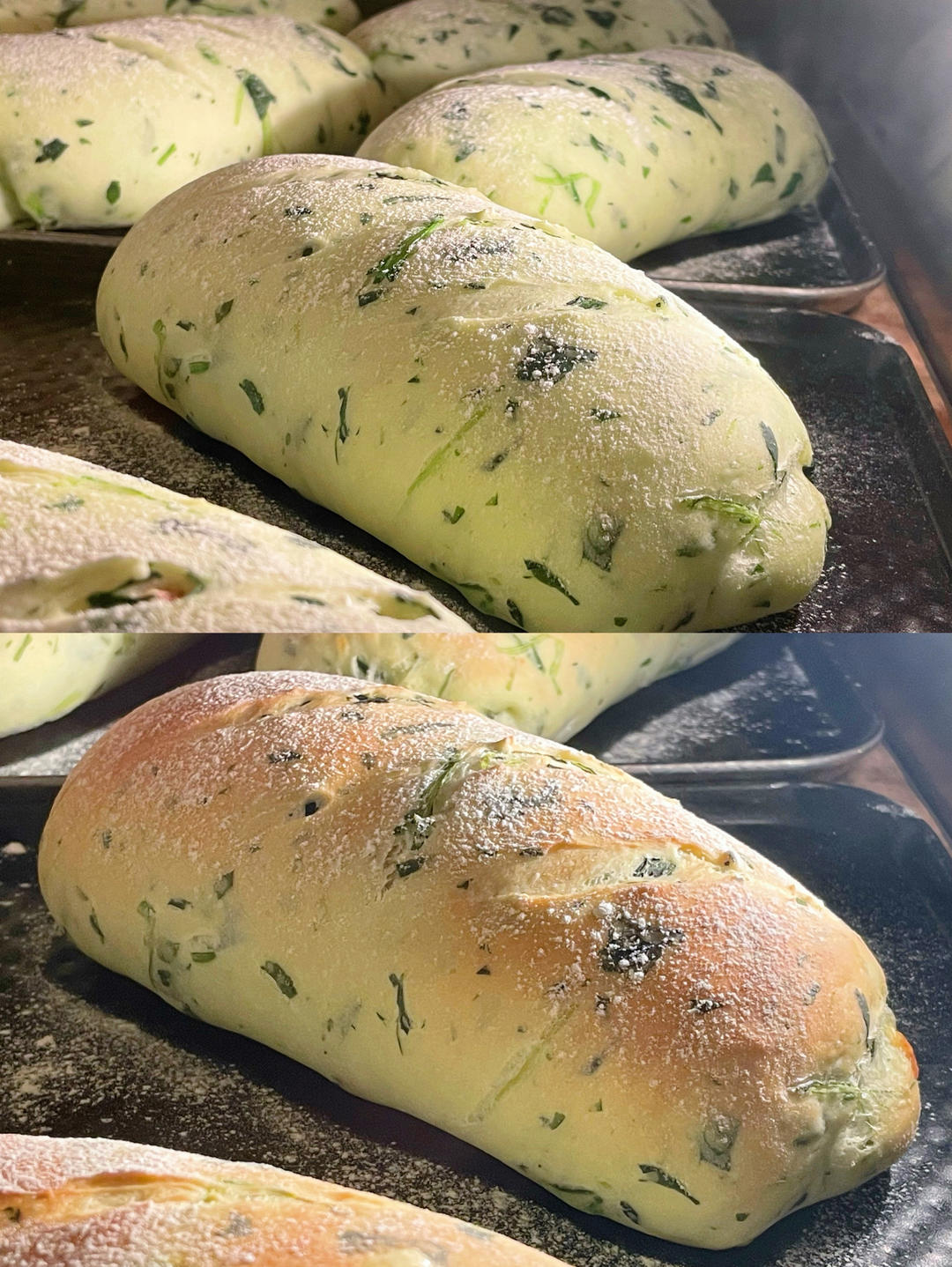 菠菜芝士咸面包