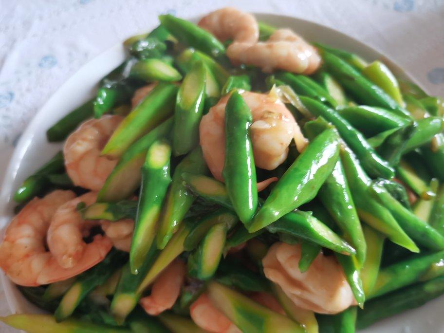 清炒芦笋虾仁