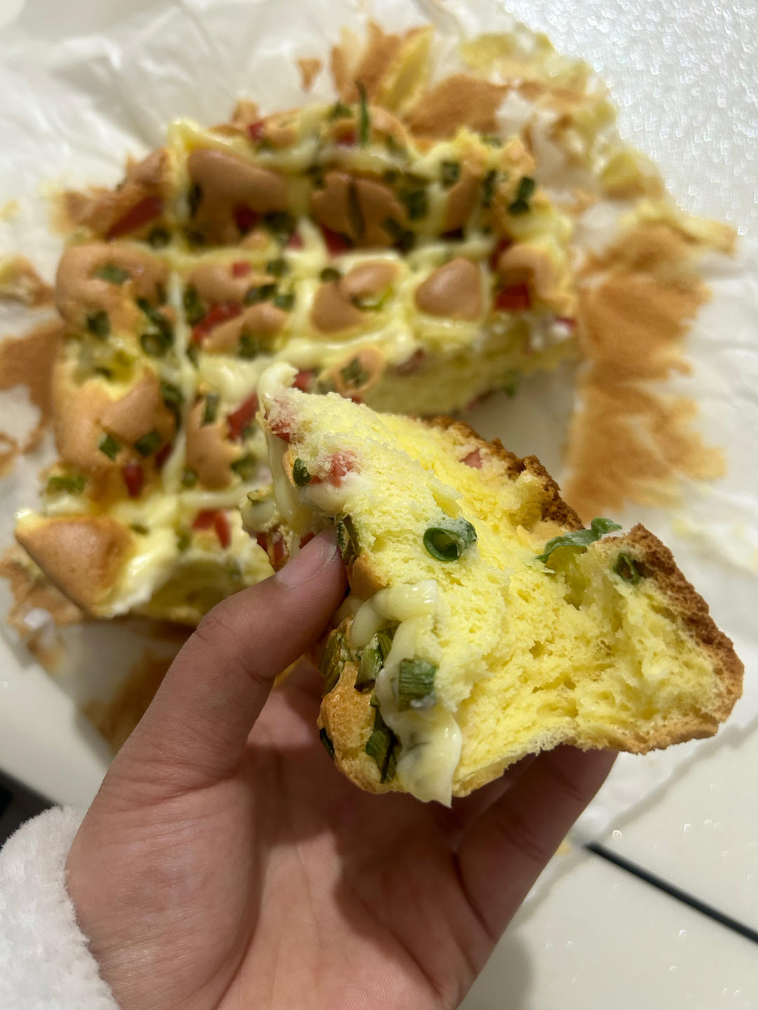 火腿香葱肉松蛋糕