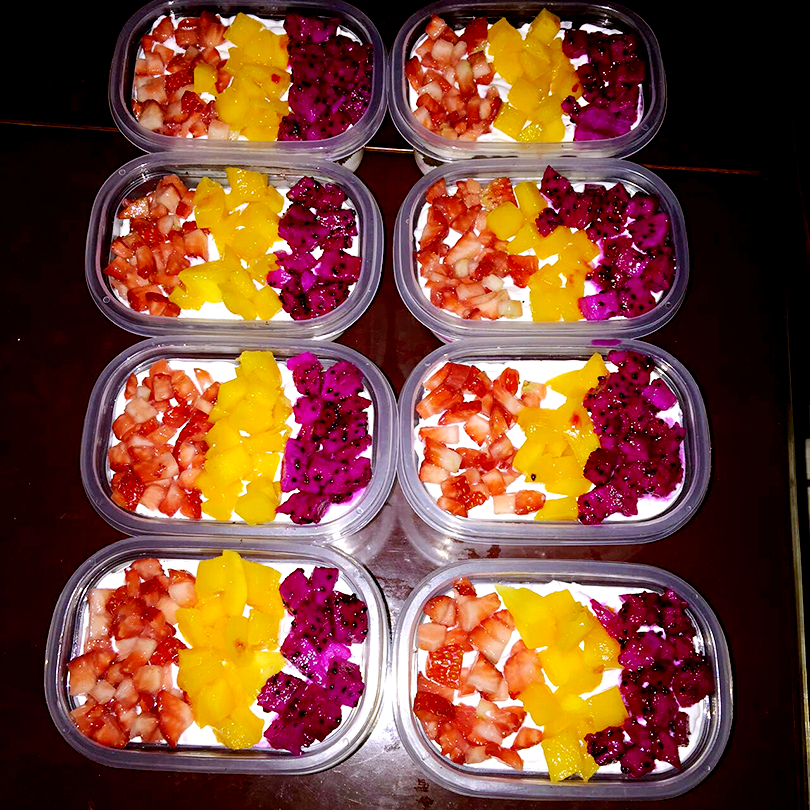 简单快手的便当饭盒水果盒子蛋糕