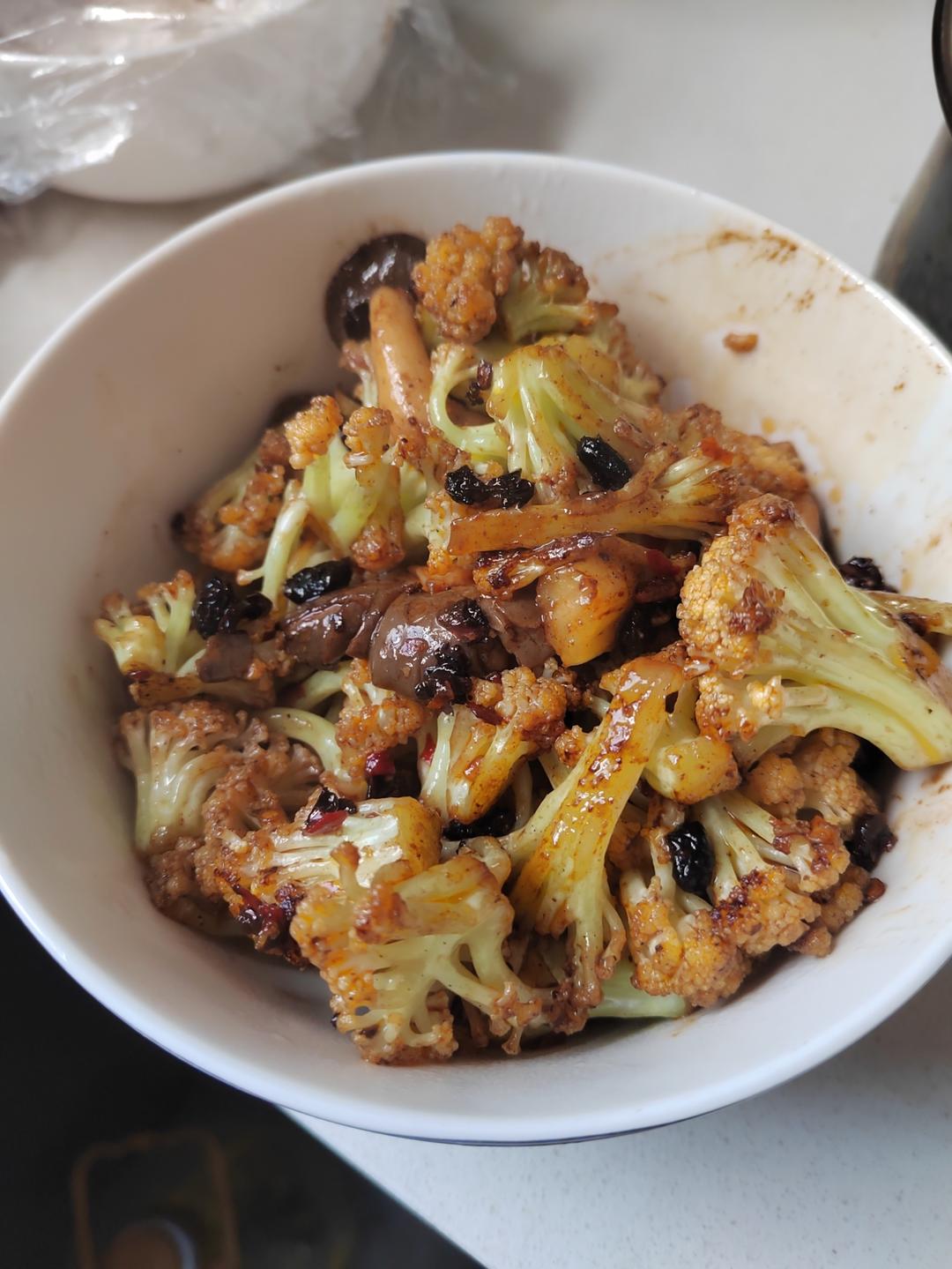 不含葱蒜纯素花菜炒平菇