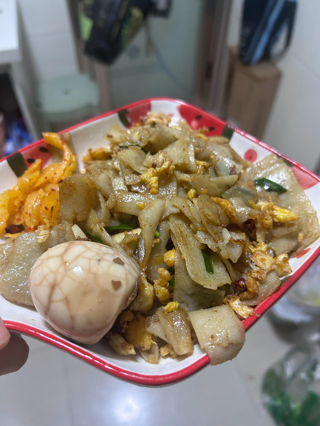 鸡蛋炒豆皮（豆饼）湖北特产