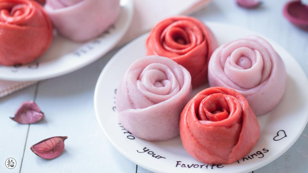 玫瑰花馒头的做法