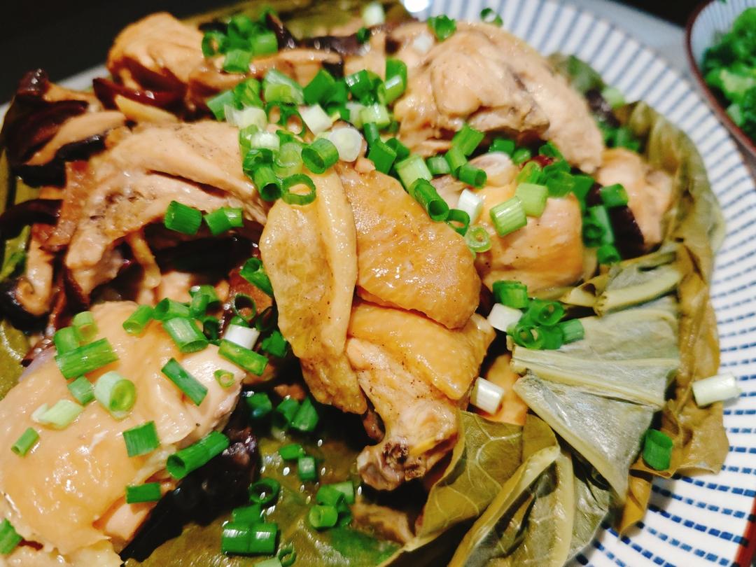 荷叶冬菇蒸滑鸡