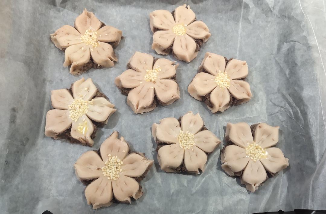 🌸花都开好了--步骤超详尽的桃花酥(无色素!火龙果版)