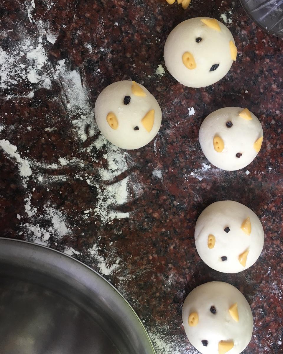 可爱的小猪豆沙包