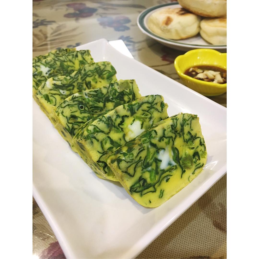 蘸汁菠菜鸡蛋糕——春季养生多吃菠菜