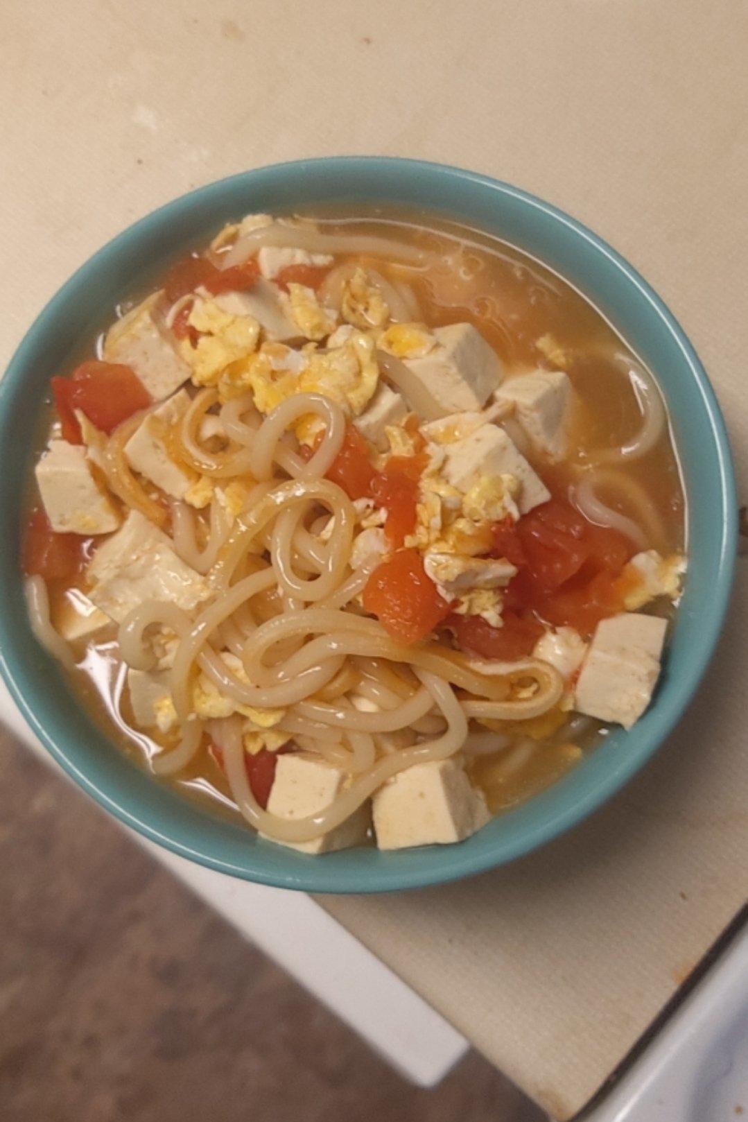 西红柿鸡蛋豆腐荞麦面【减脂餐】