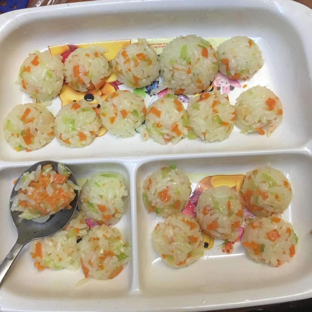 【彩蔬虾仁饭团】营养丰富，宝宝爱吃