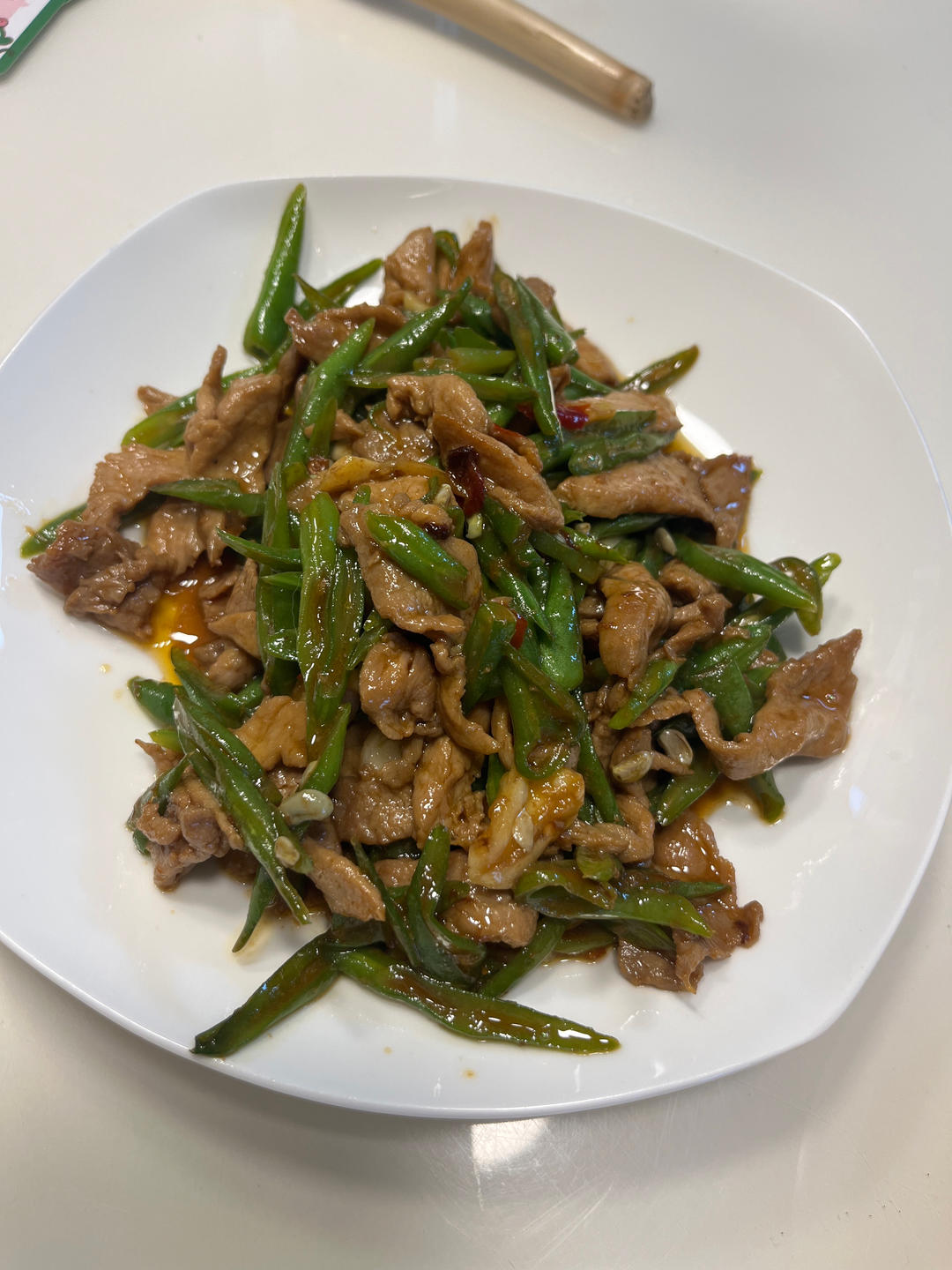 炒肉就得嫩—豆角炒肉（四季豆）