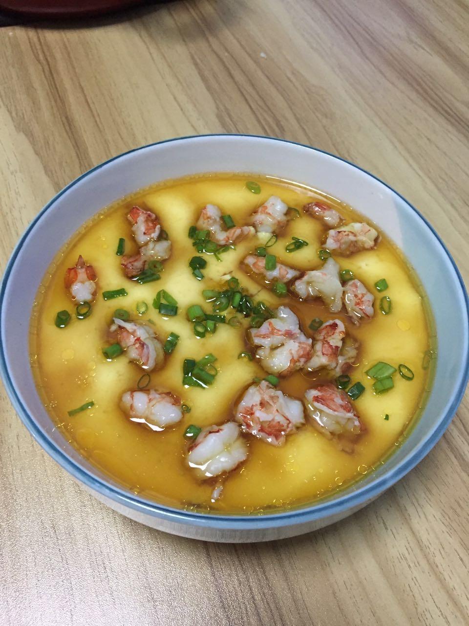 虾仁豆腐蒸水蛋