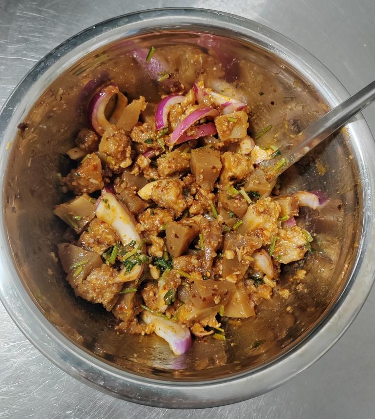 蒸肉焖子