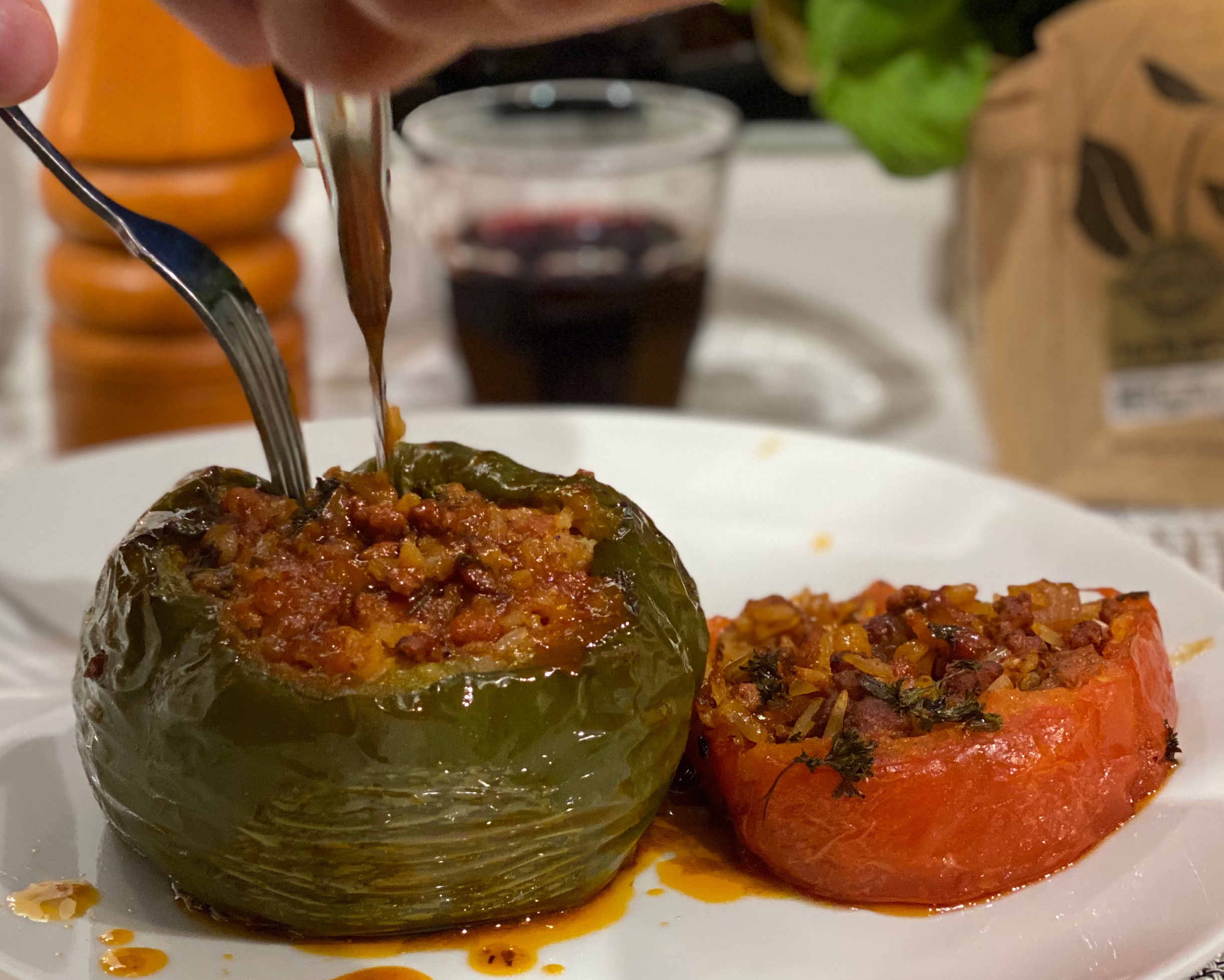 健康希腊周 - 糙米肉填椒（Stuffed Bell Pepper）的做法