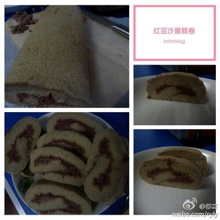 抹茶红豆蛋糕卷