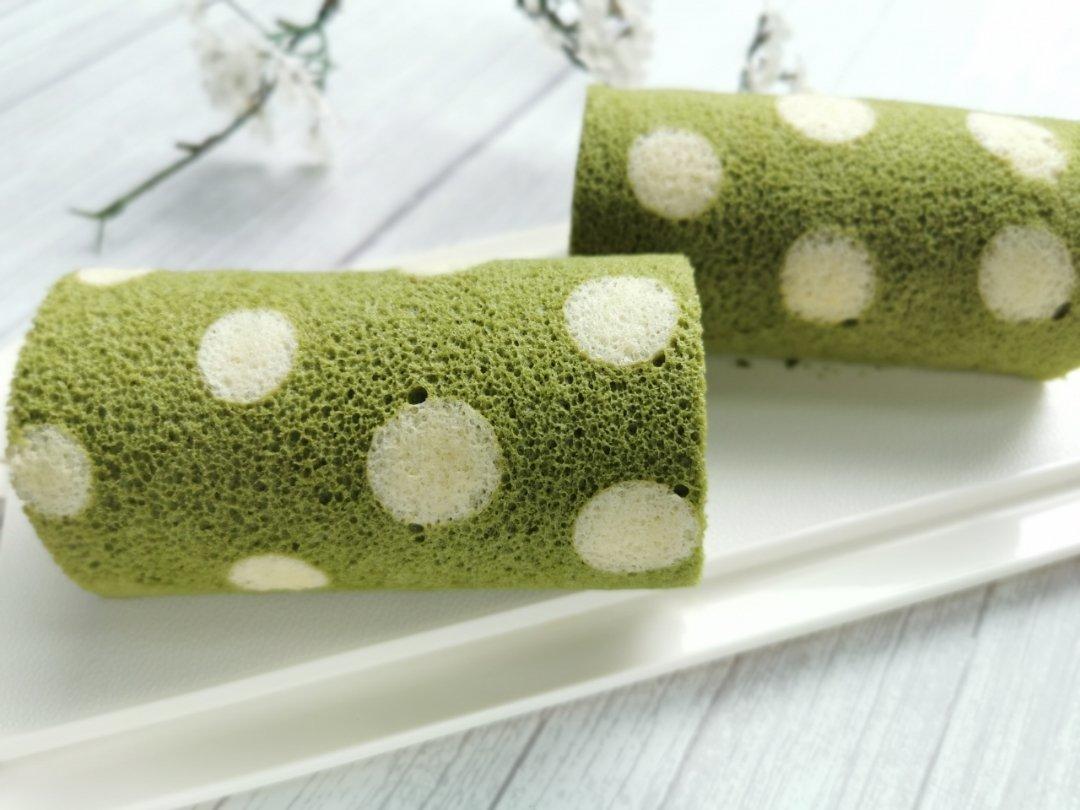 抹茶波点（条纹）蛋糕卷