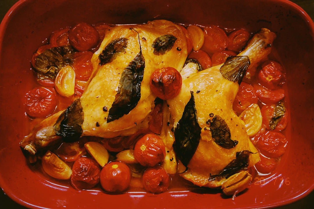 番茄罗勒烤鸡腿（杰米奥利弗的方子）