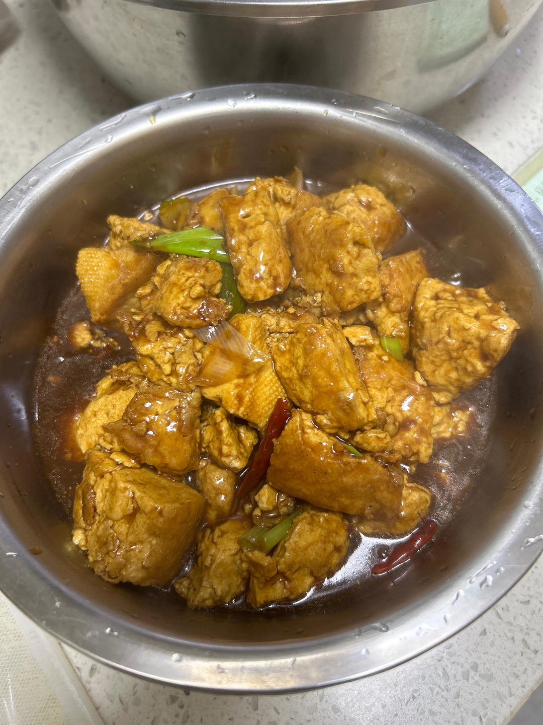 葱烧豆腐