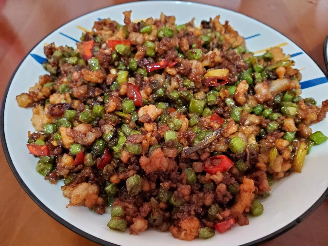 肉沫豆角下饭菜