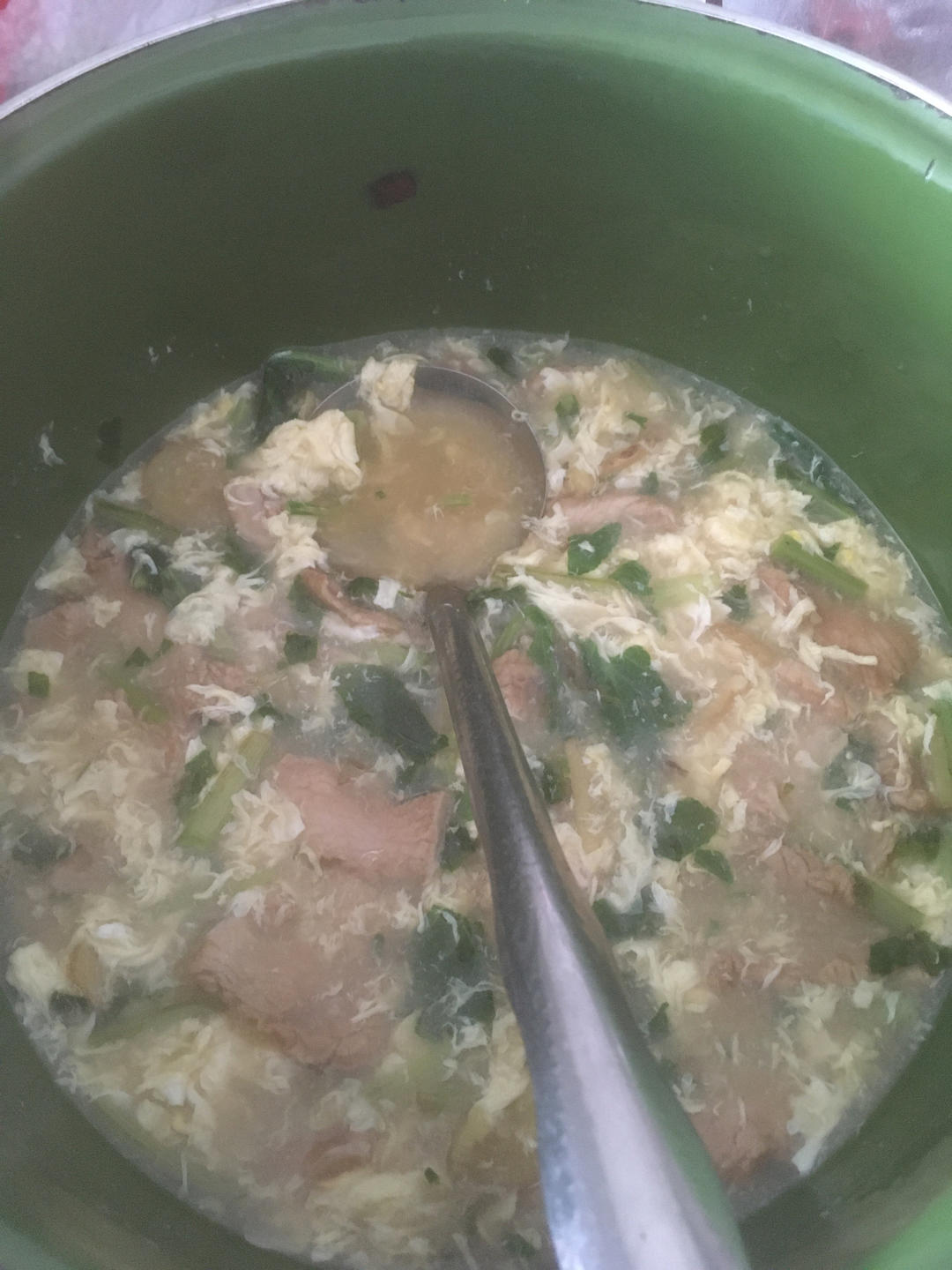 上海青瘦肉鸡蛋汤