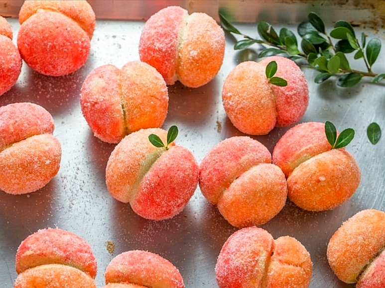 蜜桃造型夹心曲奇（Peach Cookies）的做法