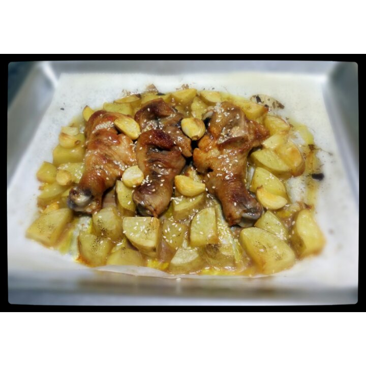 新奥尔良烤鸡腿土豆