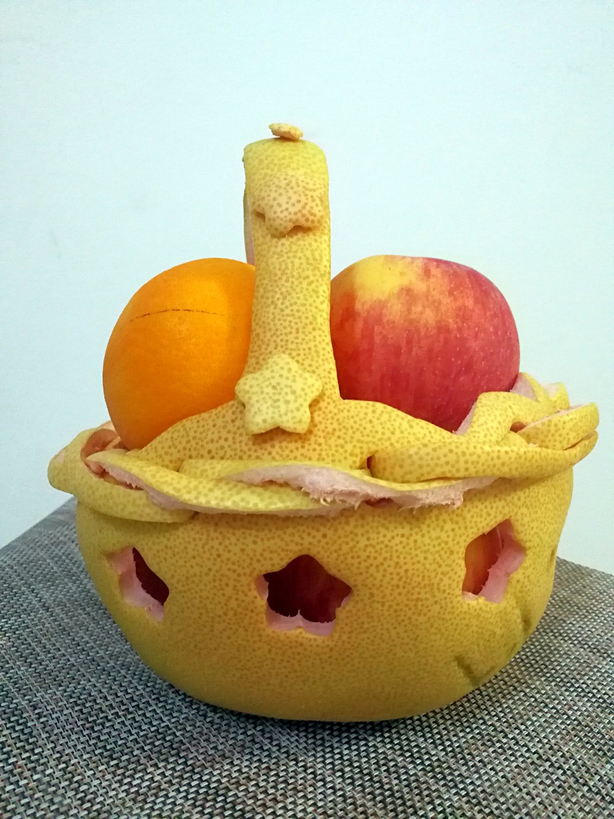 用柚子皮做花篮图片