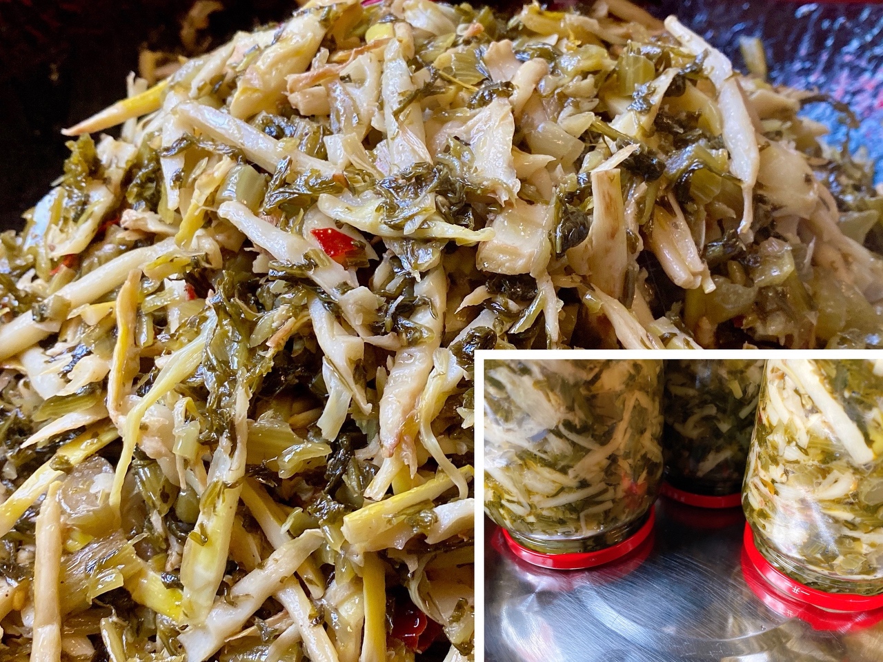 鲜笋的一种吃法与保存方法——笋丝雪菜与罐头的做法