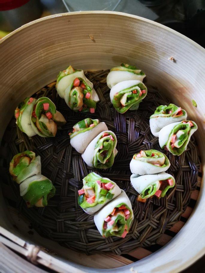 彩色花卷的8种捏法