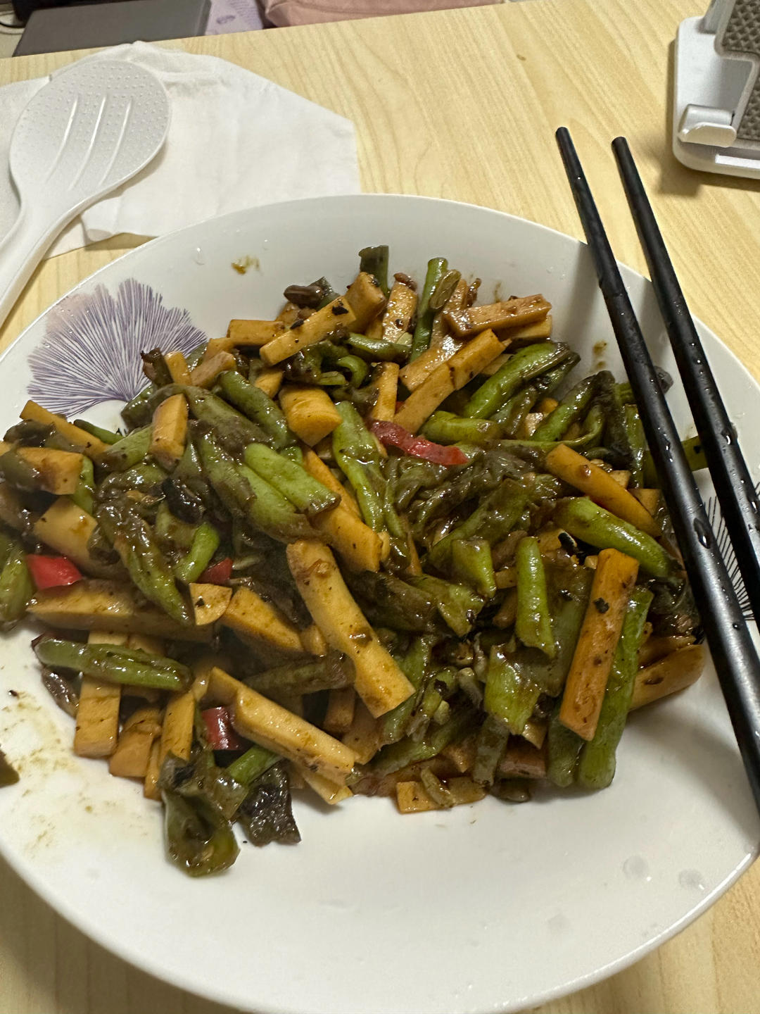 豇豆辣椒炒火腿