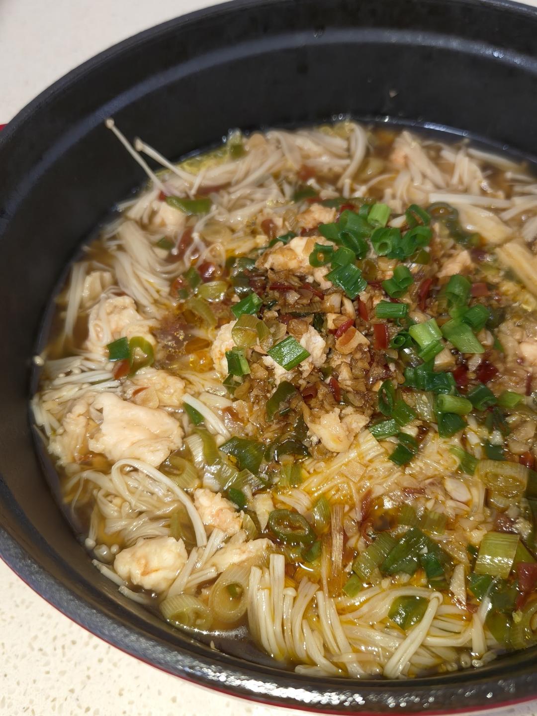 村驴，蒜蓉粉丝虾滑汤