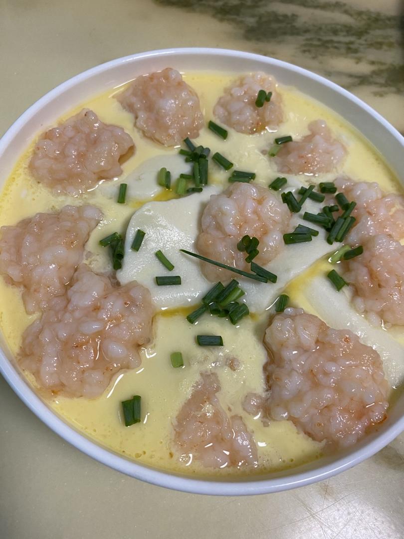 虾滑豆花蒸蛋
