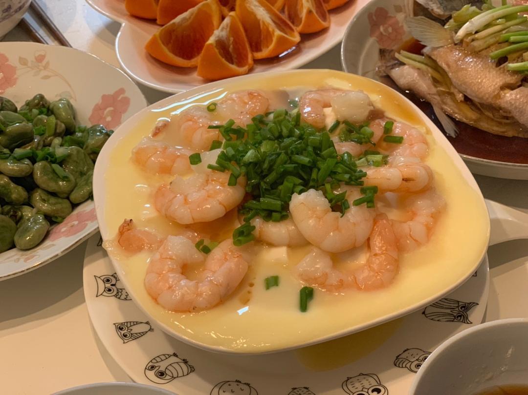 虾仁豆腐蒸水蛋