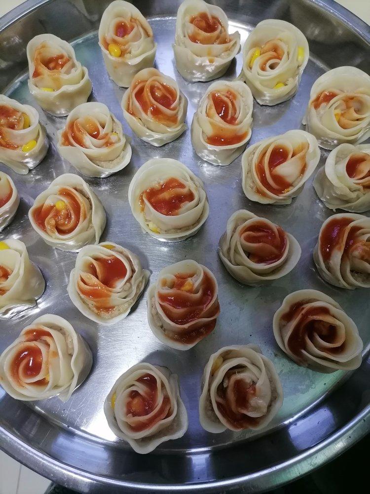 玫瑰花肉龙（饺子？花卷？）消灭剩饺子馅的妙计