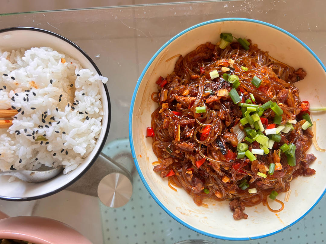 肉末粉丝煲（蚂蚁上树，干捞粉丝煲）