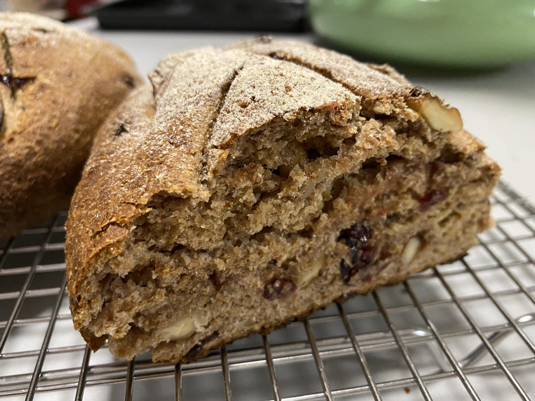 【樉樉的小厨房】减脂无糖 全麦橄榄油果仁面包  小美版