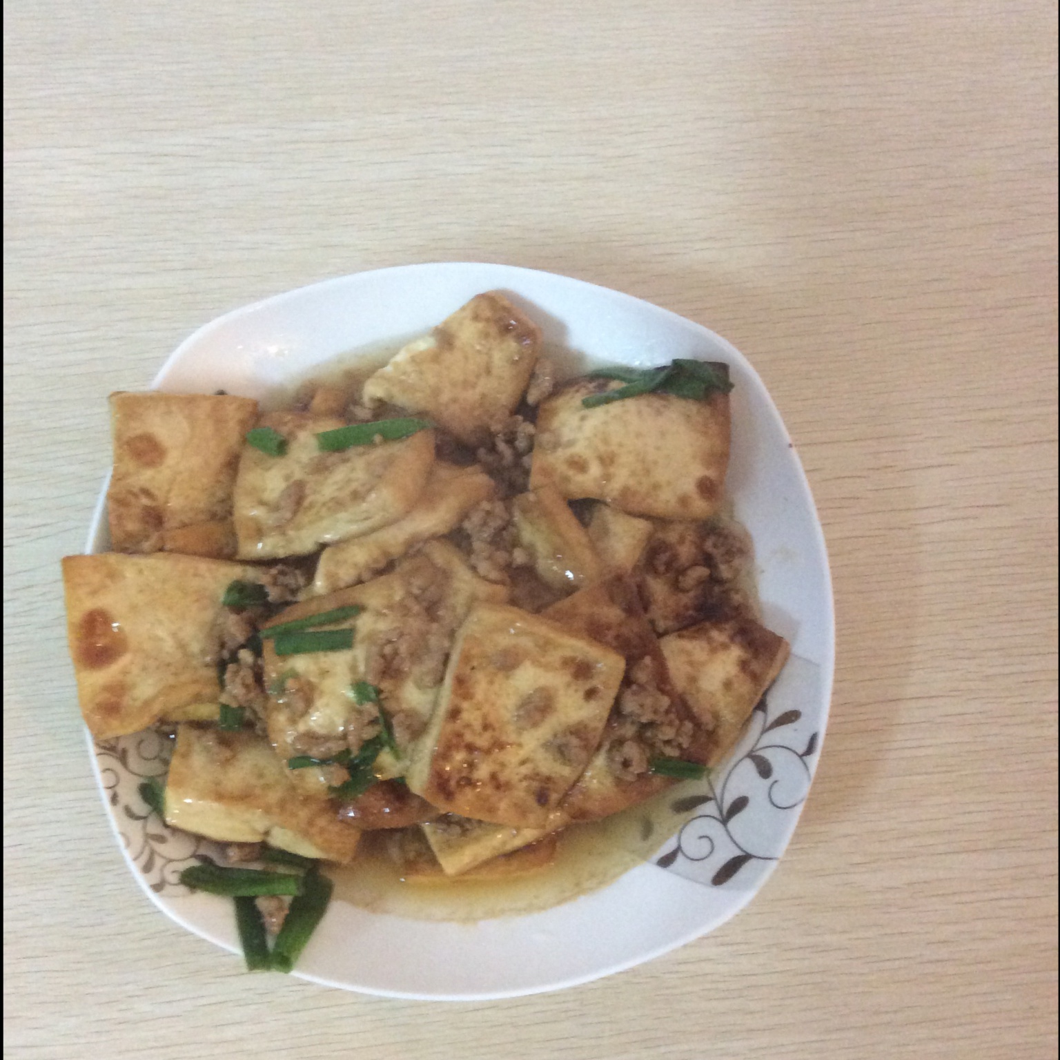 肉末煎豆腐