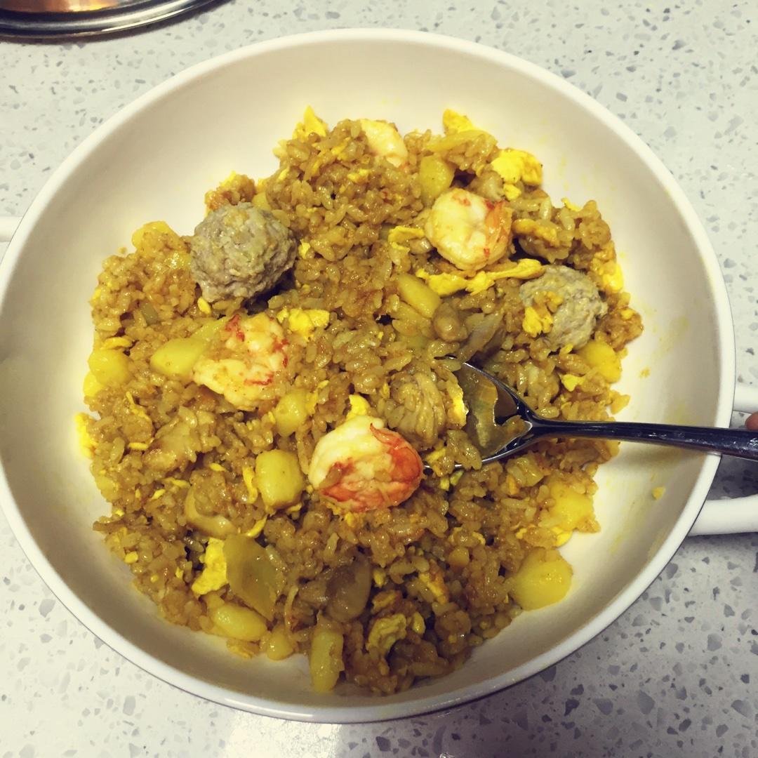 咖喱炒饭的做法