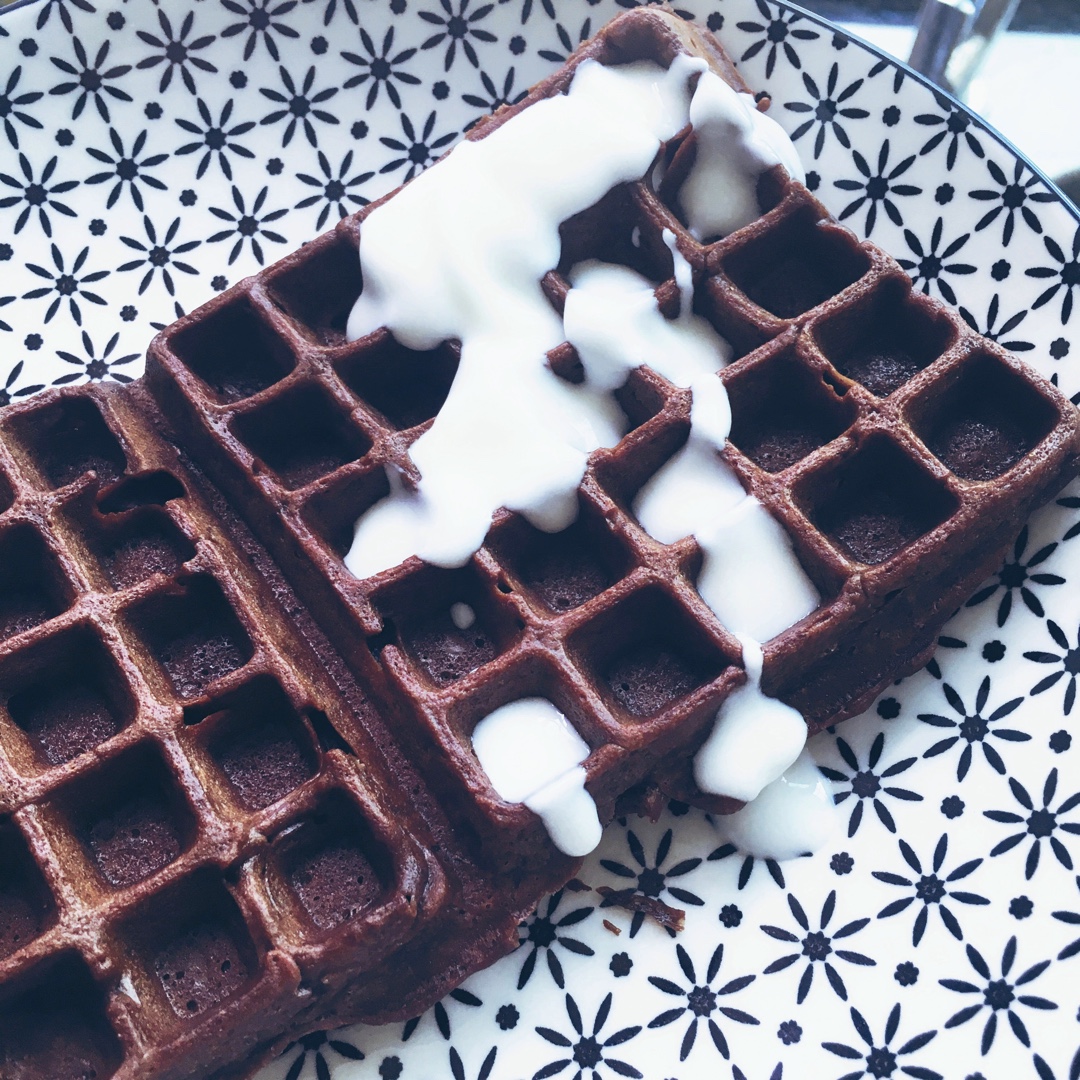 可可糯米华夫饼