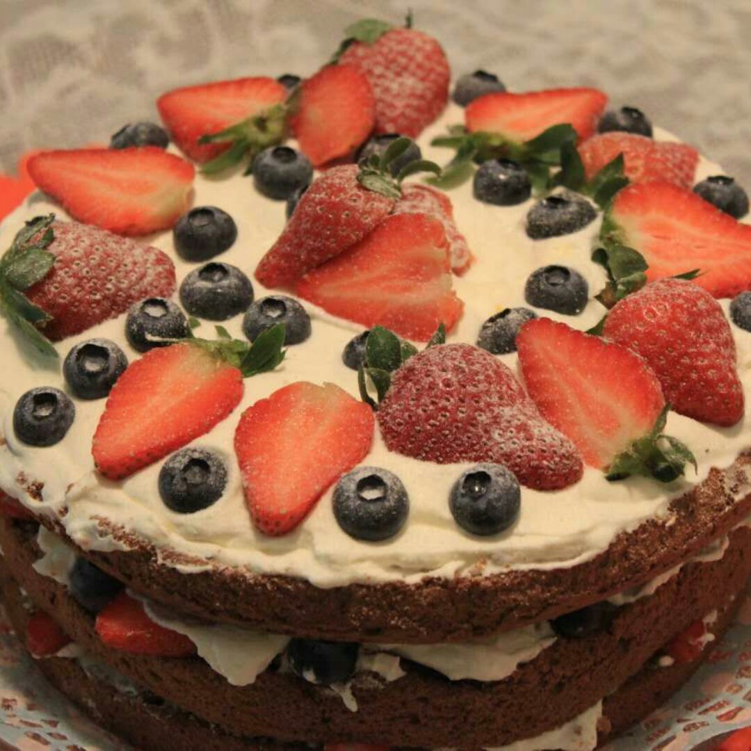 微雨123做的草莓裸蛋糕