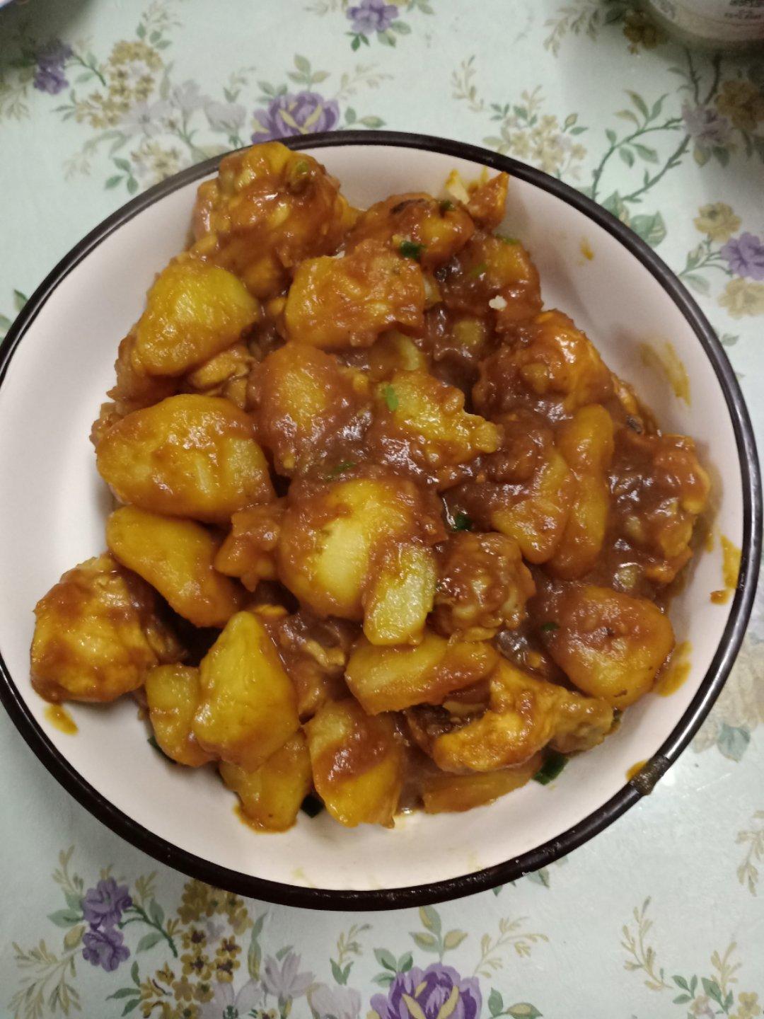 土豆焖鸡腿