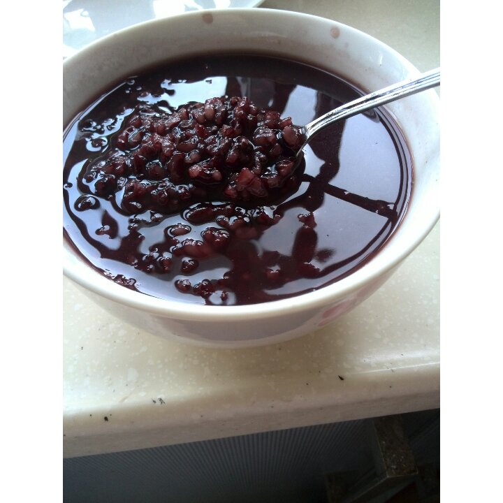 诸葛菜做的黑米粥