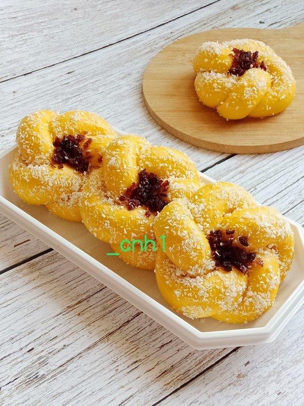 花朵椰蓉南瓜卷【举一反三B（五瓣）】 *花儿馒头259