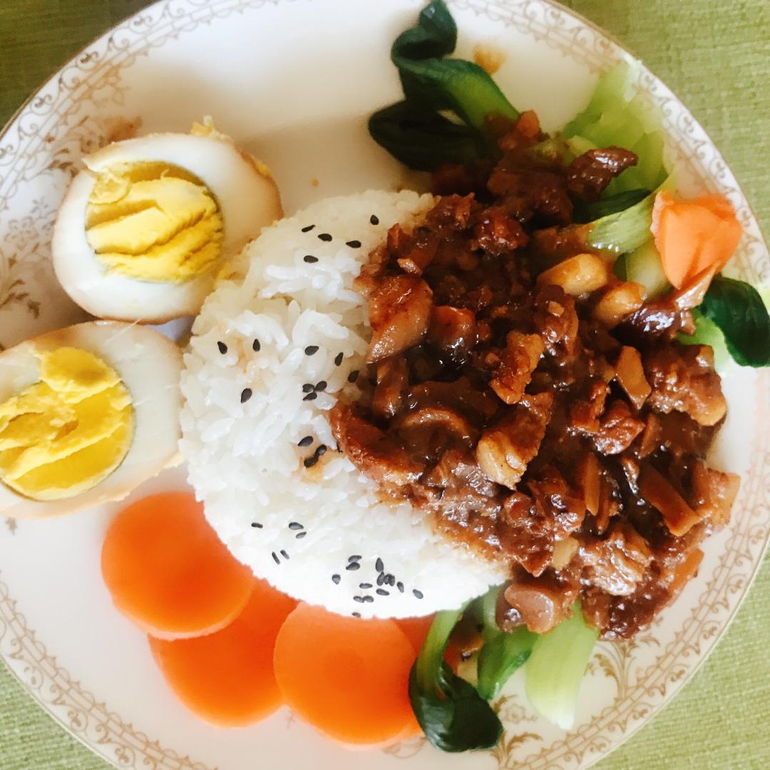 洋葱酥卤肉饭